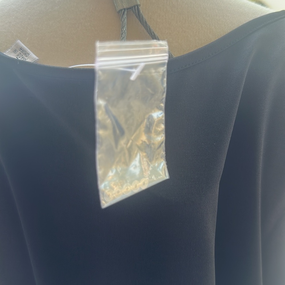 Joan Rivers Sequin Stretch Tank Black L Sleeveless Shell Scoop Neck Cocktail NEW - Picture 5 of 5